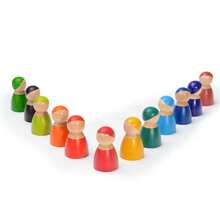 12 Colors Solid Wood Rainbow Stacking Tower Blocks, Color Matching Children's Role Play Simulation Doll Doll - Multicolor - View 4