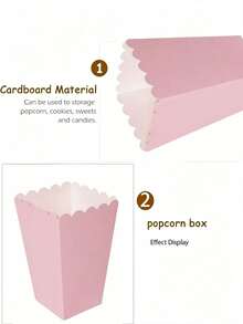 48//24/12/Pcs/1 Pc White Popcorn Boxes, 2 X 4.5 X 3 Inch Mini Popcorn Boxes For Movie Night Decorations, Christmas/Halloween, Back To School Season - Pink - View 5