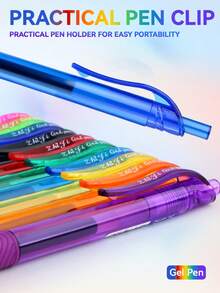 Clickable Colorful Gel Pen Set, 8 Colors/10 Colors Optional, 0.7mm Bold Tip, Transparent Barrel With Visible Ink Level, Smooth Quick-Dry, Multi-Color Clickable Gel Pens For Journaling, Marking, Doodling, Drawing, Student Office Writing, Marker Pen Set - Press the Gel Pen - View 10