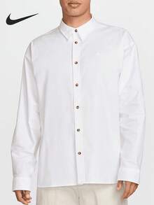 Nike Authentic 2025 Spring New Men's Minimalist Turn-Down Collar Breathable Shirt HM9591-100 - HM9591-100 - View 1