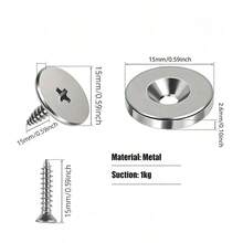 8/10 buah Pengunci Magnetik Pintu Kabinet, Gesper Magnetik Logam, Pengunci Tersembunyi - Cocok Untuk Berbagai Material, Pintu Kaca Dapur Dan Kabinet Furnitur, Kunci Laci Magnetik, Kunci Magnetik - A - View 6