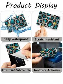 1pc Emerald Green Credit Card Cover Sticker Protective Card Sleeve, Gemstone Style PVC Material Anti-Fingerprint Durable Anti-Scratch Wear-Resistant Skin, Party Birthday Gift, Suitable For Men And Women, Small Chip Card, Bank Card, Credit Card, Transportation Card, Key Card, Student Campus Card Personalized DIY, Privacy Protection - Multicolor - View 5