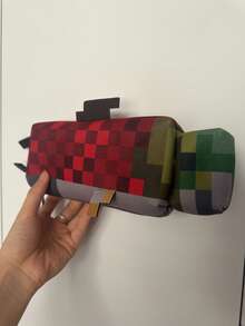 1pc Pixel Game (My World) Salmon Color Pencil Case, MC Stationery Storage Bag, Pixel Style Pencil Case, Cosmetic Storage Bag, Digital Storage Bag, Small Item Storage Bag, Suitable For Study, Work, Travel And Daily Use, Perfect For Students And Women, Back To School, School Supplies, Gift - A - View 7