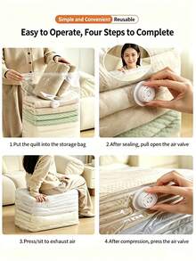 2026 Model No-Pump 3D Vacuum Storage Bag 80% Compression Rate Extra Large Capacity 3D Roll-Up Vacuum Sealed Bag Upgraded Large Capacity Storage Compression Bag Suitable For Bedding Clothing Blankets Giant Bedding Travel Storage Cube - Multi-color 1.0 - View 10