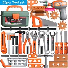 42/43/46/55pcs Kids Pretend Play Tool Box Toy Set DIY Assembly Simulation Screw-Turning Electric Drill Toy Kit Includes Disassembly And Assembly Tools, Screws, And Simulated Repair Kit Best Birthday Gift For Boys No Batteries Included - Orange - View 12