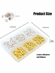 600/300個 4mm 開口半圓壓紋珠帽，適用於珠寶手工製作 - 彩色 - 查看 2