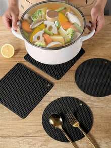 4 Pieces Of Silicone Insulation Pads - Heat-Resistant And Anti Slip Pads, Kitchen Insulation Pads, Washable And Durable Multifunctional Insulation Pads, Suitable For Pot Mats, Can Openers, Teapot Mats, Spoon Holders, Coasters, And Anti Slip Pads - View 6