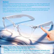 SENBONO AI Smart Audio Glasses, APP Translation Glasses, Wireless Calling, Wireless Music, Music Control, Voice Assistant, Suitable For Leisure/Work/Travel/Home, Fashion Glasses, Unisex, Widely Applicable - View 6