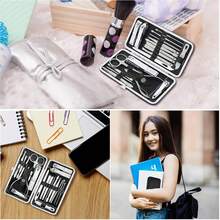 Set de Manicura - 19 en 1, Kit Profesional de Cortaúñas y Pedicura, Kit de Herramientas de Manicura, Set de Cuidado Facial de Acero Inoxidable, Idea de Regalo para Mujeres, Hombres, Niñas, Adolescentes, Negro - Negro - Ver 5