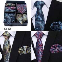 AlanKing Bộ quà tặng cà vạt nam họa tiết Paisley, món quà tuyệt vời cho nam giới trong đám cưới trang trọng, phỏng vấn công việc và các dịp lễ - Màu sắc hỗn hợp - Xem 13