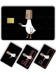 1pc Funny Cartoon Official Credit Card Sticker Privacy Protection Card Skin, Silly Goose Holiday Gift PVC Material Anti-Fingerprint Anti-Scratch Wear-Resistant Card Sleeve Skin, Suitable For Chip Card, Bank Card, Credit Card, Transit Card, Student Campus Card Personalized DIY - Multicolor - View 8