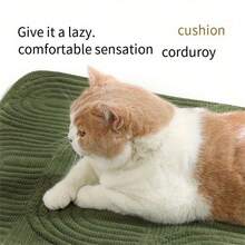 1pc All-Season Corduroy Pet Mat For Dogs And Cats, Non-Slip Dog Bed Pad, Cat Mat, Pet Nest Cushion, Suitable For Medium Dogs, Random Color - Random Color - View 3