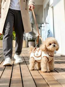 Multifunctional 3 In 1 Dog Harness Bag With Storage Pocket, Portable Handheld Crossbody Pet Carrier Vest For Small Dogs Walking Travel - Multicolor - View 6