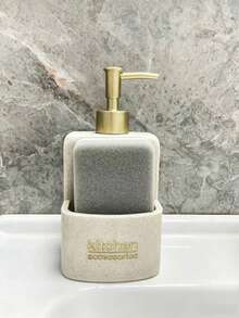 1pc 350ml Soap/Lotion Dispenser Bottle With Sponge Holder, Kitchen Accessory - A - View 8