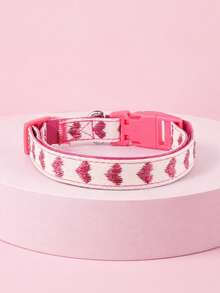 Lightweight Soft Pet Collar, Heart Pattern Jacquard Design, Suitable For Small Cats And Dogs For Indoor Or Outdoor Use (Not Suitable For Large Dogs) - Red Violet - View 11