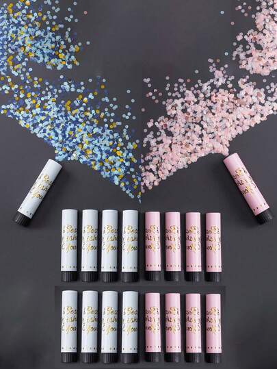 3pcs Large Extended Pink & Blue Gender Reveal Confetti Cannons, Suitable For Wedding, Bridal Shower, Birthday Party, Baby Shower, Gender Reveal Theme Party Supplies, Housewarming Celebration, Halloween Party, Christmas Party Decoration