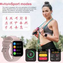 LIGE New Smart Watch, Blood Pressure, Heart Rate, Blood Oxygen Detection, IP68 Waterproof, 100+ Sports Modes, Activity Tracking, Voice Assistant, Multi-Function Health Watch - Black - View 3