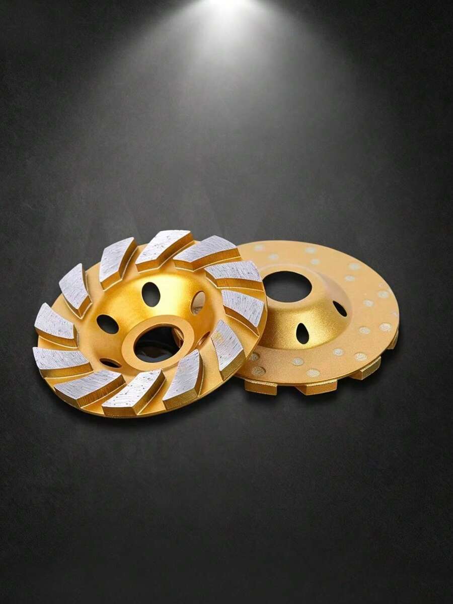 4 Inch Concrete Turbo Diamond Grinding Cup Wheel, Angle Grinder Polishing Disc, 12-Teeth Heavy Duty Angle Grinder Sanding Wheel - Multicolor - View 1