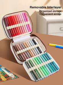 1pc Soft Tip Direct Liquid Acrylic Marker Pen 168 Colors/120 Colors/84 Colors/60 Colors/48 Colors/36 Colors Optional, Storage Bag Packaging, Layerable, Suitable For Colored Pencil Sketching Marker Pens, Suitable For Artist Painting Pens, Used For Making Christmas, Thanksgiving, New Year Gifts, Easter Eggs, Holiday Gifts, Card Making, Metal, Ceramic, Wine Glasses, Halloween Decoration Graffiti Pens, Painting Pens, Coloring Pens - Multicolor - View 3