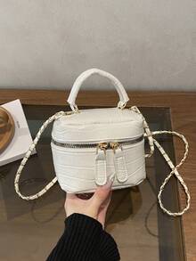 Lightweight Mini Chain Bag Quilted Handbag Bucket Bag Suitable For Girls College Students And Office Workers - White - View 11