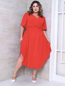 Plus Size Dresses - Red - View 1