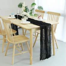 1pc Cheesecloth Table Runner, Semi-Transparent Gauze Tablecloth, Bohemian Or Rustic Style Wedding Table Decor, Suitable For Wedding Decoration, Arch Drapery, Bridal Shower, Holiday Party Decor - Multicolor - View 21