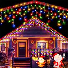 Battery Box Christmas Icicle Lights - LED String Lights With 8 Modes, Perfect For Outdoor Holiday Decor, Garden, Patio And Halloween, Christmas Decoration, Suitable For Christmas, Wedding, Bar, Cafe Salon And Store Display - Battery-powered Fairy Lights - View 2