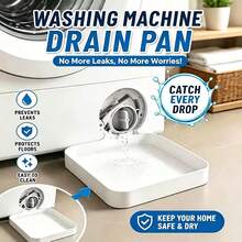 Washing Machine Drain Tray, Laundry Room Essential Floor Protection Pan, Anti-Overflow, Durable Home Storage Cleaning Accessory, Suitable For Laundry Area, Laundry Basket, Water Bucket, Halloween, Christmas, Room Decoration - Multicolor - View 5