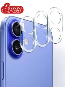 3 piezas Protector de lente de cámara trasera de vidrio templado, compatible con iPhone 16/16 Plus -17 17 Pro 17 Pro Max 17 Air 18Promax 18Pro Protección transparente de alta definición y cobertura completa - transparente - Ver 15