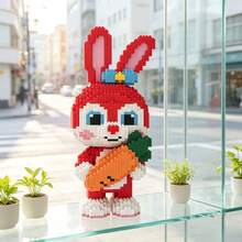 2200pcs Colorful Rabbit Building Blocks, Creative Cute Red Carrot Series, Desktop, Countertop Decoration Ornament, Small Particle Construction Stress Relief Toy, Birthday, Halloween, Christmas Gift. For Family, Classmates, Friends, Couples. - Multicolor - View 6