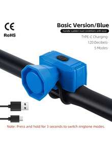 Electric Bicycle Bell USB Rechargeable Wired Control Safety Warning Bell For Mountain Bike Road Bike Cycling Accessory - A - View 9