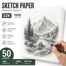 50 Sheets 32k Sketching Paper 160GSM Professional Artist Sketching Paper Durable High-Quality Paper Art Student Draft Paper - Sets - View 7