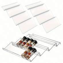 4pcs Transparent Spice Drawer Organizer, Drawer Spice Rack, Kitchen Spice Storage Box And Drawer Storage (Without Jars) Cabinet Organizer - Multicolor - View 9