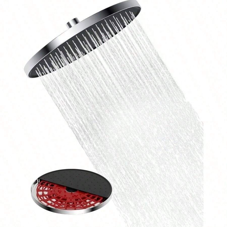 Self - Cleaning Rainfall Shower Heads, Fixed Rainfall ShowerRound Powerful High Pressure Overhead Shower With Self - Cleaning Mechanism, - /Black - 10 Round - View 1