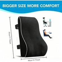 Breathable Mesh Lumbar Support Pillow With Dual Adjustable Straps, Waist Support Cushion For Office Chair, Car Seat, Desk Chair, Essential For Office And Home Daily Use, Practical Gift For Mom, Dad, Men, Women And Drivers - Black - View 3