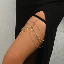 1pc Y2K Vintage Multi-Layer Stacked Leg Chain, Feminine Decorative Body Chain, Fashion Accessory - H0041G - View 1