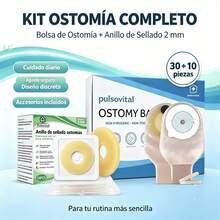 Pulsovital Combo Cuidado de Estoma: 60 Bolsas Desechables para Ostomía y Colostomía Ajuste Universal 15‑76mm +10 Anillos Barrera Cutánea Hidrocoloide Moldeables 2mm Recortables 20‑40mm, Sellado Segur o Antifugas para Uso Diario - Multicolor - Ver 13