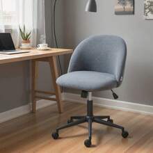 Teddy Fleece Office Chair With Wheels - Light Pink On-Site - Charcoal Grey + Fleece - View 8