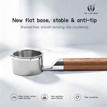 1pc Espresso Bottomless Portafilter/New Style, Flat Bottom, No Workstation Required/Coffee Extraction Tool/304 Stainless Steel/Detachable & Washable/Essential Tool For Baristas, Compatible With Donlim 51mm 3-Lugs And Other Models - Silver - View 3
