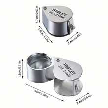 2 buah Kaca Pembesar Perhiasan Emas & Perak, Kaca Pembesar untuk Penilaian Barang Antik, Lensa Perhiasan Portabel Lipat Kreatif 30x21mm, Kaca Pembesar Perhiasan untuk Pengamatan Jarak Dekat, Cocok untuk Penggemar Kerajinan Tangan - A - View 5