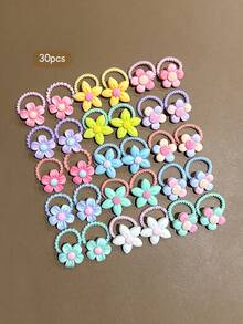 30 piezas de gomas de pelo estilo dibujo animado lindo aleatorio, adecuadas para uso diario - Multicolor - Ver 5