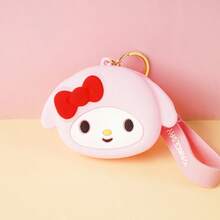 1pc Sanrio‑Themed Cartoon Character Silicone Mini Wallet Keychain, Portable Earphone Storage Pouch, Bag Decorative Charm, Gift Accessory - Coin Purse - View 5