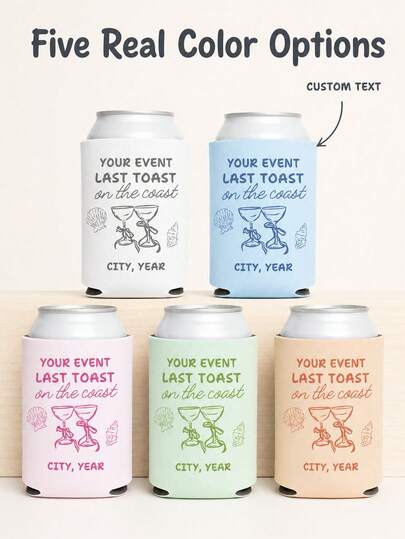 Custom Photo Wedding Can Sleeve With Name, Personalized Drink Holder For Engagement Celebration, Fun Wedding Party Keepsake