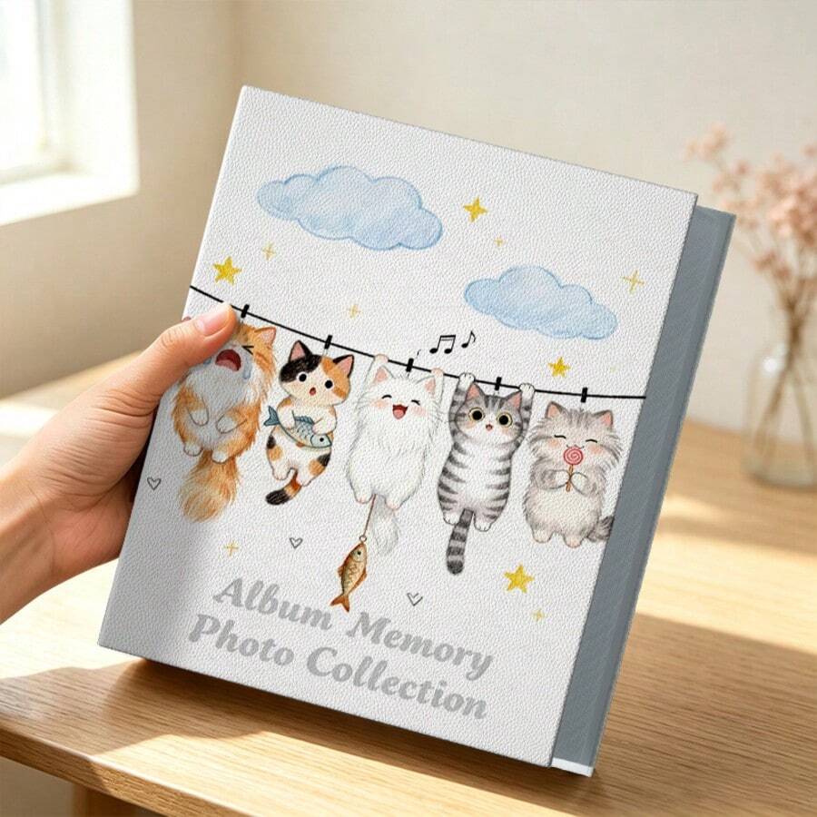Album ảnh dung lượng lớn, thiết kế trang phong cảnh đầy đủ, 6 inch 200 ảnh, phù hợp cho gia đình, du lịch, cặp đôi, em bé, bạn thân và nhiều loại ảnh khác - 1PC - Xem 1