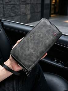 4/1pc Men's Carbon Fiber PU Pop‑Up Wallet, Zipper Coin Pocket Trifold Purse, Multi‑Card Slots Slim Purse For Business Daily Use - Multicolor - View 2