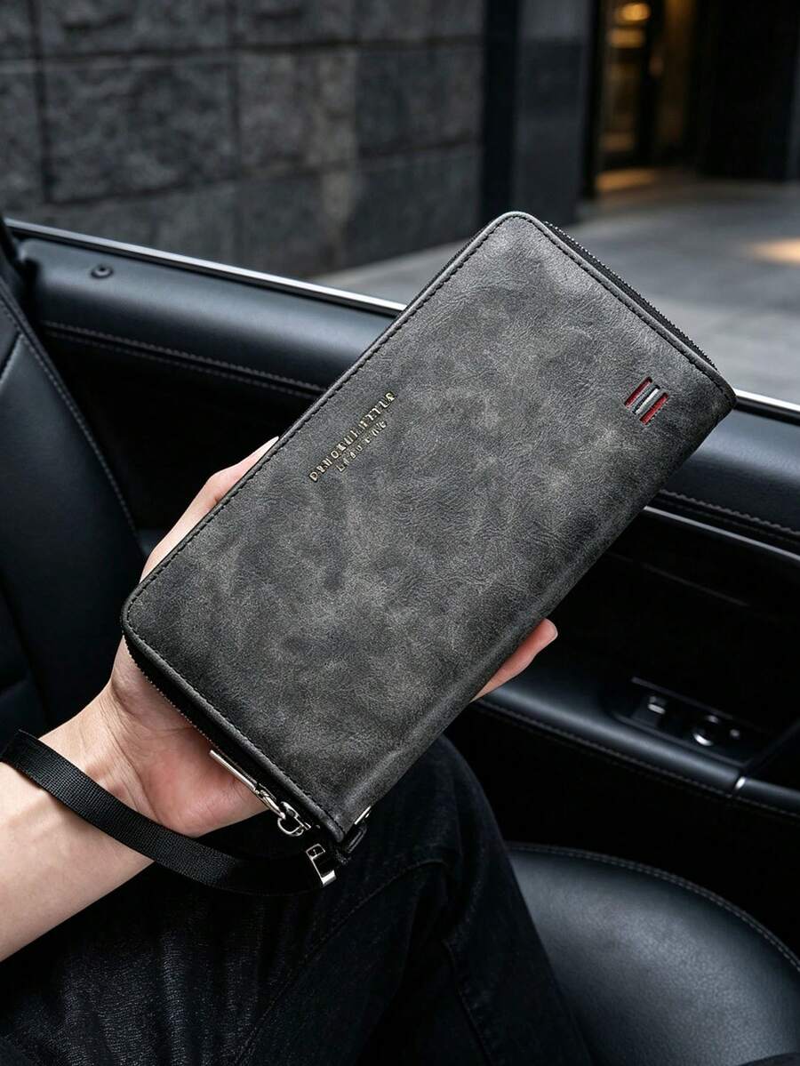 4/1pc Men's Carbon Fiber PU Pop‑Up Wallet, Zipper Coin Pocket Trifold Purse, Multi‑Card Slots Slim Purse For Business Daily Use