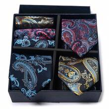 AlanKing Bộ quà tặng cà vạt nam họa tiết Paisley, món quà tuyệt vời cho nam giới trong đám cưới trang trọng, phỏng vấn công việc và các dịp lễ - Màu sắc hỗn hợp - Xem 7