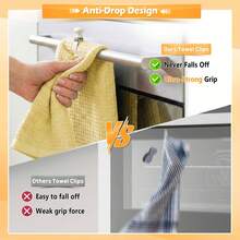Kitchen Towel Rack, Heat-Resistant Steel - Strong Grip For Thick Towels And Linens In Microwave, Oven And Dishwasher | Practical Kitchen Storage Box, Ideal Gift For Housewives And Mothers, White - Multicolor - View 9