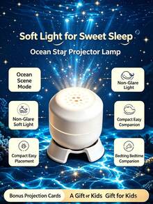 Kids Ocean Projector Night Light Rotatable Underwater Sea Pattern Projection Lamp Bedroom Decor Atmosphere Lamp Birthday Christmas Gift For Children - Multi-color light - View 3