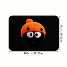1pc Cartoon Car Trunk Mat, Black Big Eyes With Orange Knit Hat Surprised Expression, Suitable For Sedans, Trucks And SUVs, All-Season Use, Multi-Functional Trunk Storage Mat Keeps Car Interior Clean, Ideal For Daily Commute, Interior Upgrade, Car Interior Accessories - Orange Hat - View 11